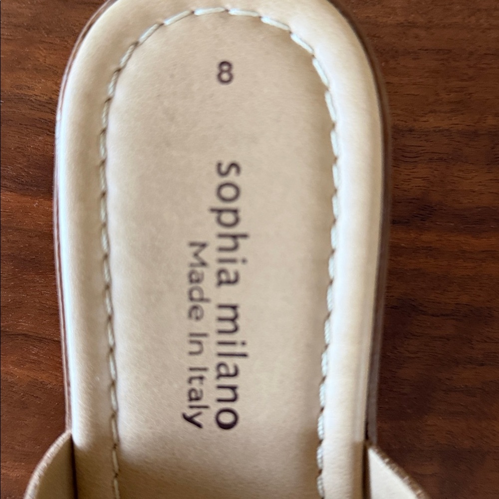 Sophia Milano Nude Slide Sandals size 8 - Picture 6 of 12